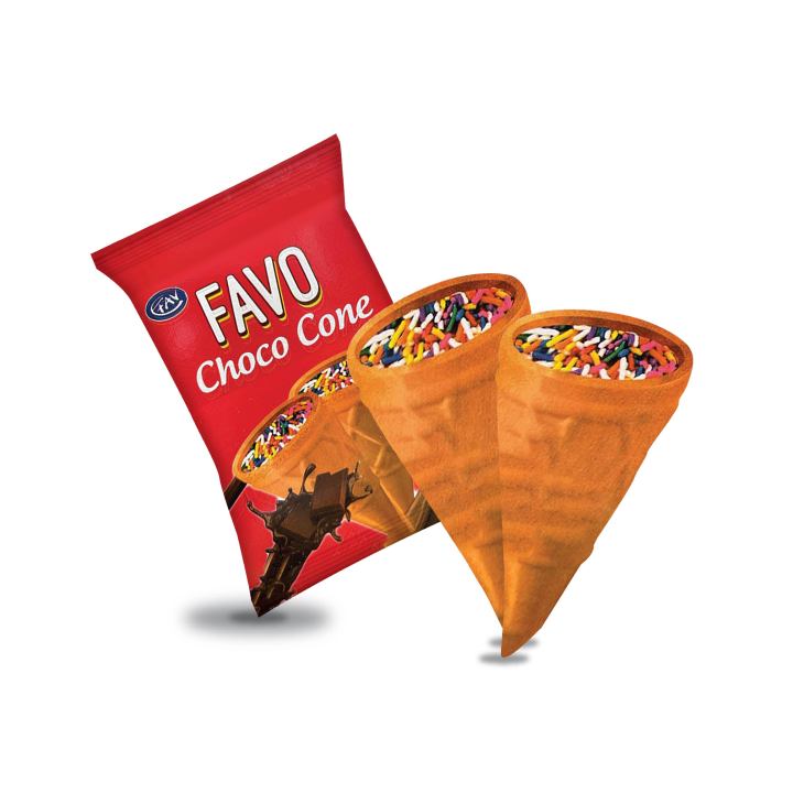 FAVO CHOCO CONE (CHOCOLATE) Favo Choco Cone in Delicious Chocolate Flavor RS 10 x 25 PIECES - FAVO CHOCO CONE CHOCOLATE -  Favo Choco Cone in Delicious Chocolate Flavor RS 10 x 25 PIECES - FAVO CHOCO CONE CHOCOLATE