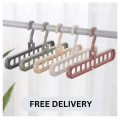 Pack of 1 - 9 Hole Hanger Multiple Port 360 Rotating Plastic Storage Clothes Hanger Space Saving Hanger Organizer Multi-Purpose Clothes - FREE DELIVERY. 