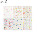 Monja 5D Nail Stickers Cute Embossed Flowers Reliefs Adhesive Decals Floral Leaf Pattern Gel Polish DIY Nail Art Decoration Tool. 