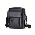 HLNB Small Shoulder Bag for Men Leather Crossbody Man Purse Handbag Satchel Messenger Travel Bags for iPad 9.7" Work Office Business Crossbody Bag. 