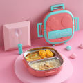 Tedemei original stainless lunch box 2 Grid/Compartments with spoon air tight lunch box. 