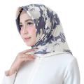 Scarf 90cm Printed Large Squares Satin Silk Scarf  Headscarf Malaysia Fashion Floral Shiny Silk Lady Women Shawl 90cm (35.4Inches). 