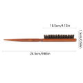 Natural Boar Bristle Hair Brush Slim Line Comb Wood Handle Professional Salon. 