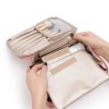 Waterproof Makeup Storage Bag with Pouch 2 in 1 | Makeup Brushes Bag & Toiletries Organizers with Full of Storage | Cosmetic Brush Kit | Make Up Bags Pouch with Zipper For Travelling | Multipurpose Traveling Cosmetic Bags for Women. 
