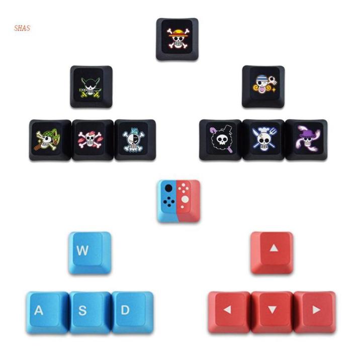 Shas 9-Key Personalized CMYK Cartoon Keycaps for WASD Direction ESC Keys Mechanical