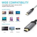 USB C to HDMI Cable Kimwood, 4K@60HZ Braided Type C to HDMI Cable Thunderbolt 3 Compatible for 2017/2016 MacBook Pro, Galaxy s8 te 8/S9. Dell xPs 13/15. 2017 iMac and More(6Ft). 