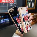 JIUMOO For IPhone 6 6s Case Cartoon Cute Minnie Mouse Luxury Plating Side Phone Cases Pattern Silicone Casing Full Cover Camera Protection Shockproof Softcase. 