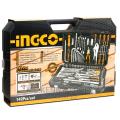 Ingco 142Pcs combination tools set (Sockets, Wrenches, Hammer, Plier etc) With Hard BMC Box. 