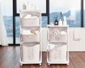 3 Tier Rolling Laundry Cart With Laundry basket and Wheel Washing Hamper Storage. 