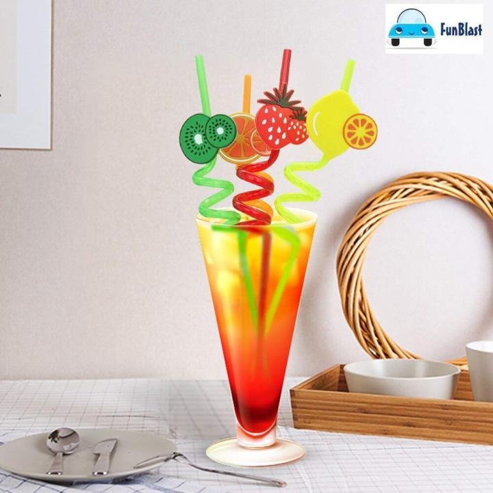 Reusable%20Straws%20for%20Kids,%20Fruit%20/%20Cartoon%20Shape%20Spiral%20Drinking%20Straw%20(Assorted)%20-%20Pack%20of%204%20-%20Image%202