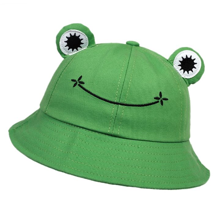 Cute Frog Bucket Hats women Bucket Hat Women Summer Outdoor Sun Fishing Cap Cotton Wild Panama Hats Loser Lione