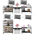 Roller Pakistan 2 to 5 Tiers Stackable Shoe Rack - Fabric Shoe Shelf Storage Organizer - Multicolor - Holds 9-12 Pairs. 