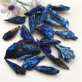 Natural Stones Crystal Blue Color and Minerals Titanium Aura Quartz Tail Decor. 