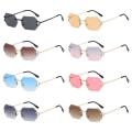 Square Shape Sunglasses Fashionable Y2k Octagonal Rimless Glasses Vintage Frameless Eyewear for Women Men Outdoor Casual Wear. 