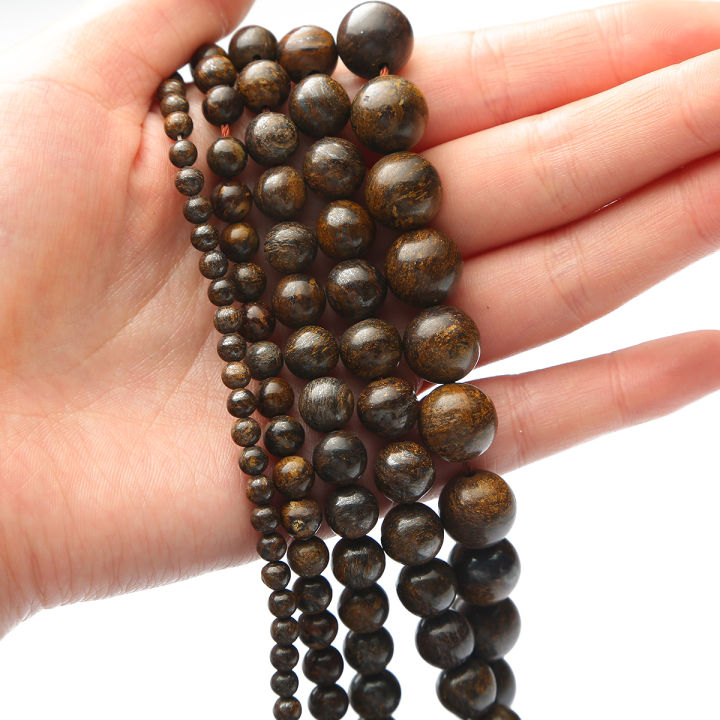 Natural Stone Grey Marble Beads Round Beads For Jewelry Making DIY Couple Bracelet Necklace