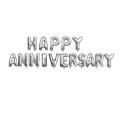 Golden / Silver / Rose Gold HAPPY ANNIVERSARY letters aluminum foil balloons (16 Letters) For Anniversary Celebrations and Decorations. 