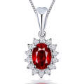 Double Fair Wedding Pendant Necklace For Women Delicate Oval Blue Stone Zircon Silver Color Fashion Jewelry KBN206. 