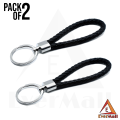 Braided PU Leather Keychain - 2 Pack Handwoven Metal Keys Strap Fashion Keyring, Creative Key Holder Gift for Car, Key, Bag and Purse. 