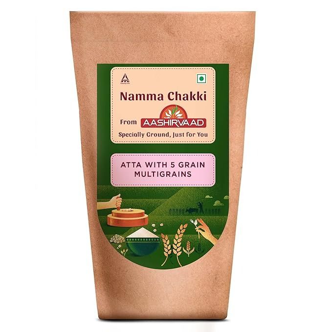 Aashirvaad Namma Chakki, 1kg pack, 5 Grain Multi grain Atta | Specially ground after order