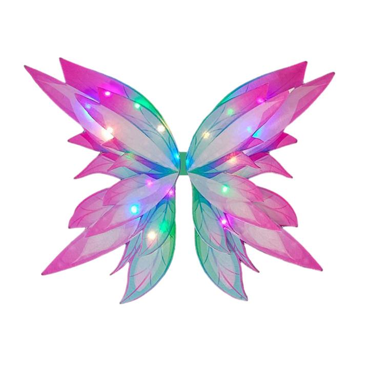Nerhorer- Comfortable Butterfly Wings for Children Enchanting Glowing Butterfly Wings Light Up Fairy Costume Cosplay Gift for Girls Popular in Asia Glowing Wing Fairy Wings