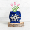 Multan Blue Pottery Vase, 5"x5" – Traditional Handcrafted Decorative Piece.. 