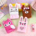 Compact size Bunny plush diary Fluffy  packaging Kawaii design Cartoon notebook Multiple colors Soft material Portable notepad for School Office Daily planning Writing journal Gift idea. 