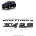 Motoristic Set of 3 Emblems for Fortuner Sigma 4 (Black Color) - Hood Emblem, Sigma 4 Emblem, and 2.8 Emblem. 