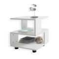 PAKWOOD Rectangle Hallow Design Night Stand Storage Bedside Table. 