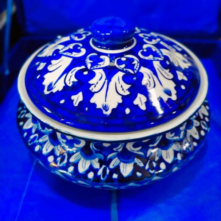 Multani Blue Pottery Handi 1 kg handi size/  Home decor / handicrafts
