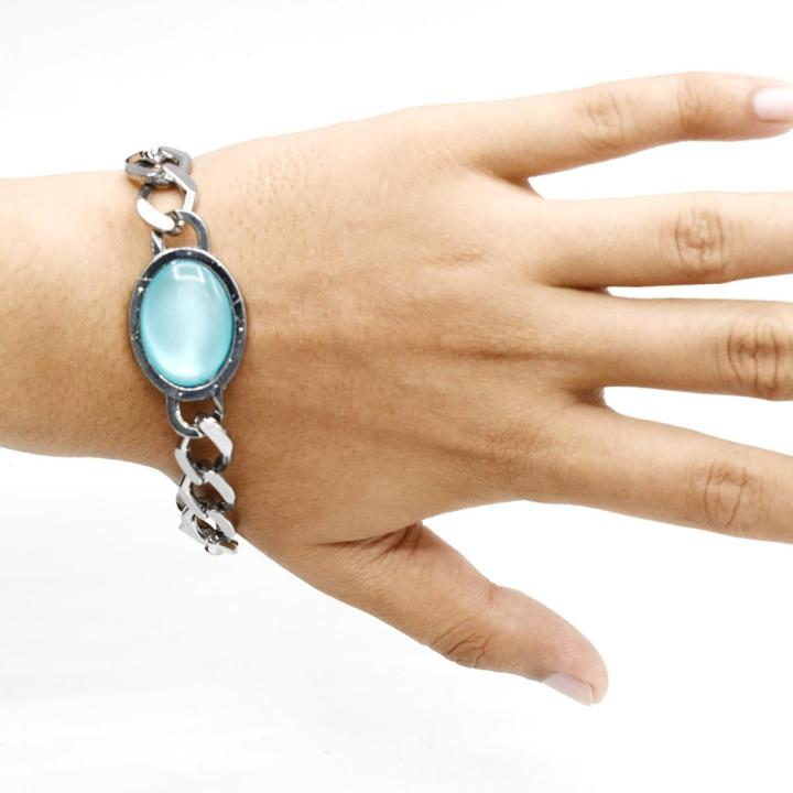 2020 New Design Men Stainless steel Round Stone Beaded Bracelet Mens Jewelry