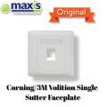 3M Volition Single & Double Sutter Faceplate U.K  1 & 2 Port Faceplate. 