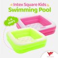 INTEX 57100 Play Box Pool for Toddlers 57100 Square  Inflatable Swimming Pool Kids Play Pool Baby Pool Swiming Pool Big For Kids Size 33.5" X 33.5" X 9" (85cm x 85cm x 23cm). 