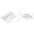 Please Remove Your Shoes! Thank You! Take Your Shoes Sign & Bathroom - Wooden Home Decor Door Sign / Plaque. 