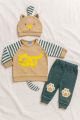 3-Piece Baby Cat Suit for Newborns & Toddlers - Soft Cotton Baba Suit with Cat Ears Cap - Unique and Fun Baby Boy Dress Set. 