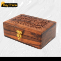 Handmade Wooden Jewelry Box – Size 6 x 4 Inches | | Handcrafted Wooden Jewellery Box for Rings, Earrings & Keepsakes | Premium Wooden Jewellery Organiser. 