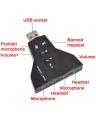 USB Sound Card Dual Output - Black. 