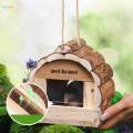 Wood Birdhouse Interactive Bird Nesting Case for Lovebirds Cockatiel Conures S. 