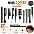 10PCS Professional Hairdressing Comb Set – Anti-Static Salon Barber Hair Styling Combs, Multifunctional Cutting, Styling & Detangling Tools for Men & Women. 