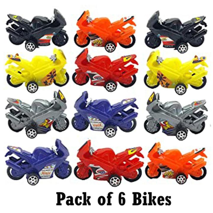 FunBlast 06 Pcs Plastic Mini Motor Bike Toy Play Set for Boys Girls Kids Multicolor Daraz.pk