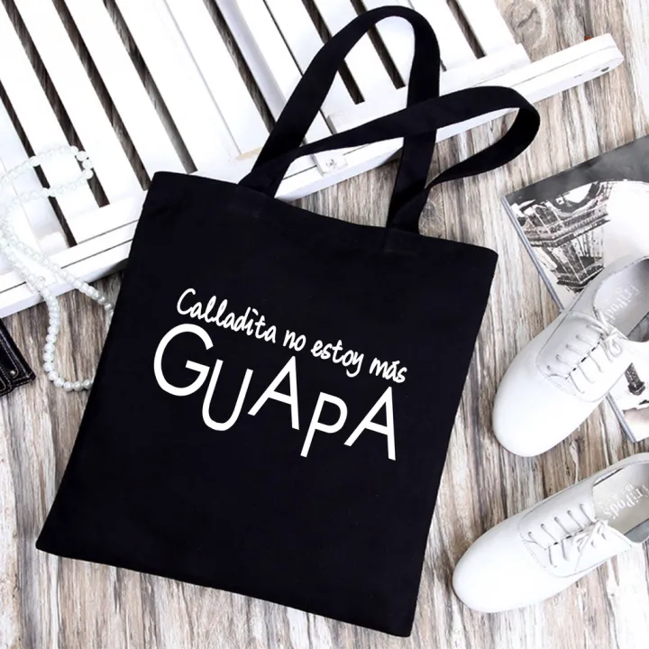 Fashion%20Women's%20Bag%20Spanish%20Letter%20Graphic%20Print%20Shopping%20Bags%20Black%20Canvas%20Bag%20For%20Lady%20Girl%20Gift%20Black%20Shoulder%20Bag%20FKRM%20-%20Image%206
