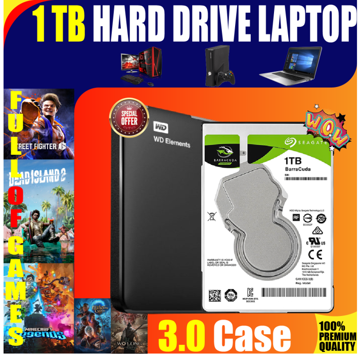 Laptop 1Tb External 3.0 Hard Disk Drive With Full Of Games