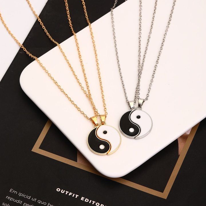 New Chinee tyle Tai Chi Ancient tyle Magnetic Necklace BFF Brother Good Friend Couple Tai Chi Pendant Gift tudent Jewelry