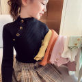 Girls sweater turtleneck pure color knitted sweater autumn children's clothing pure color pullover children's top 2t 3t 4t 8 12. 