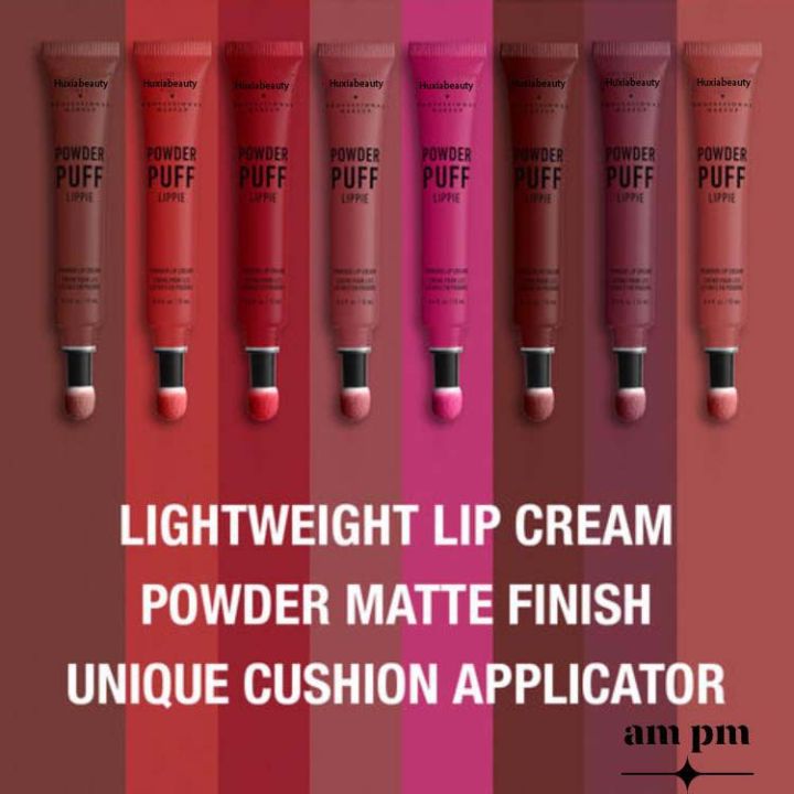 Huxiabeauty PAck Of 4 MAKEUP Powder Puff Lippie Lip Cream, Liquid Lipstick Makeup Moody Shade For Girls And Women R1288 8g
