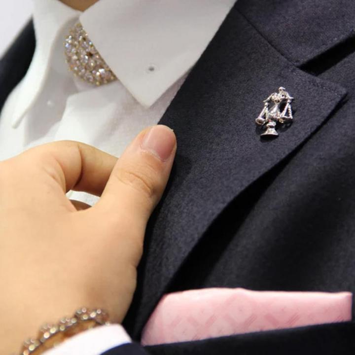 Silver Scales of Justice Shaped lapel pin Brooch