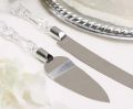 2 Pcs Stainless Steel Cake Knife And Server Set. 