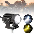 Universal 1 Pcs Mini Driving Light, Mini LED Driving Fog Lights, Enhanced Visibility Motorcycle Auxiliary Spot Lights High Low Beam White Yellow 1.3'' Headlights Universal Fitment With Heat Sink Plate. 