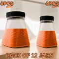 PACK OF 6 PCS PYRAMID JAR for Kitchen STORAGE JARS SET PURE PLASTIC KITCHEN ACCESSORIES Organizer for Masala, Biscuits, Daal, Sugar & More. 