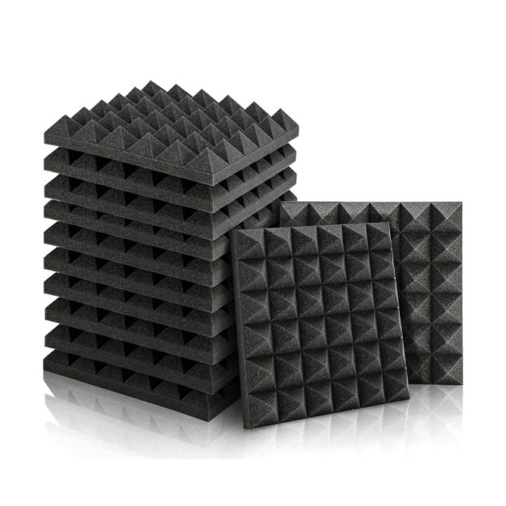 Acoustic Foam Panel 6 Sheet Set for Studio Soundproofing 30x15 cm, Greyish Black