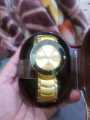 Beautiful Golden Watch Seamax Quartz with Golden metalic Chain. 